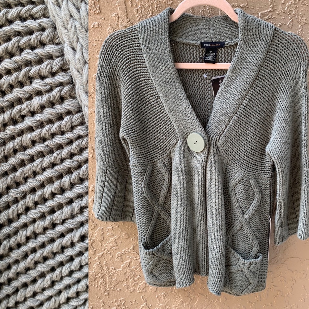BCBG MaxAzria Gray Knitted Sweater - Size M